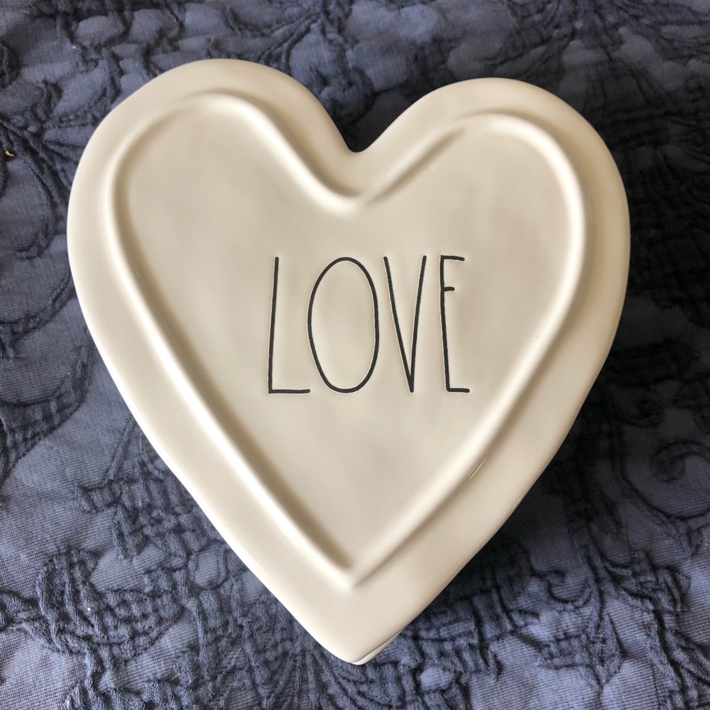 Rae Dunn LOVE Heart Trinket Jewelry Box Candy Dish